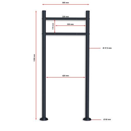 Metzler Standbriefkasten Anthrazit Sichtfenster | Cube