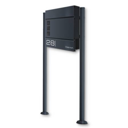 Metzler Standbriefkasten Anthrazit Sichtfenster | Cube