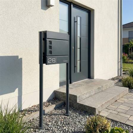Metzler Standbriefkasten Anthrazit Sichtfenster | Cube