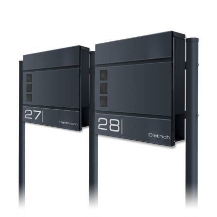 Metzler Standbriefkasten Mehrfamilienhaus Anthrazit...