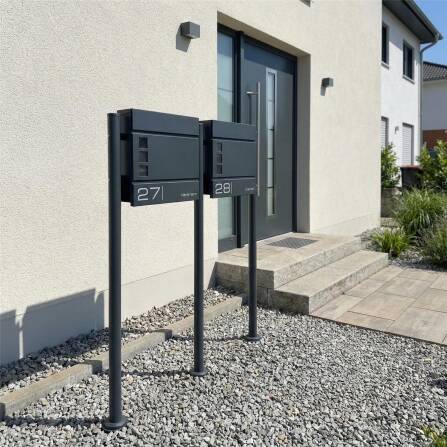Metzler Standbriefkasten Mehrfamilienhaus Anthrazit Sichtfenster | Cube