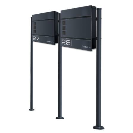 Metzler Standbriefkasten Mehrfamilienhaus Anthrazit Sichtfenster | Cube