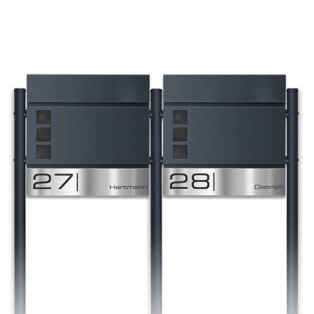 Metzler Standbriefkasten Mehrfamilienhaus Anthrazit...