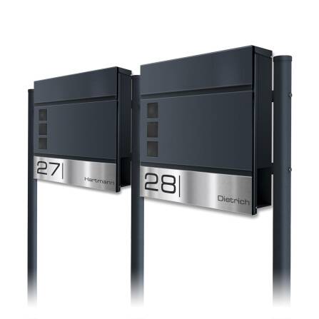 Metzler Standbriefkasten Mehrfamilienhaus Anthrazit...
