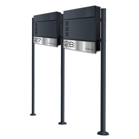 Metzler Boîte aux Lettres Support  Immeuble Collectif Anthracite Bande Acier Inoxydable | Oltmann