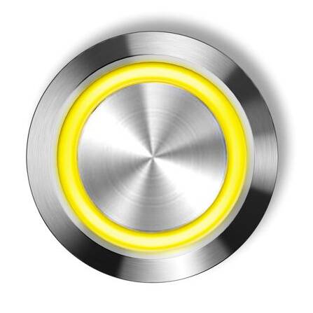 Edelstahl Taster LED-Ring gelb