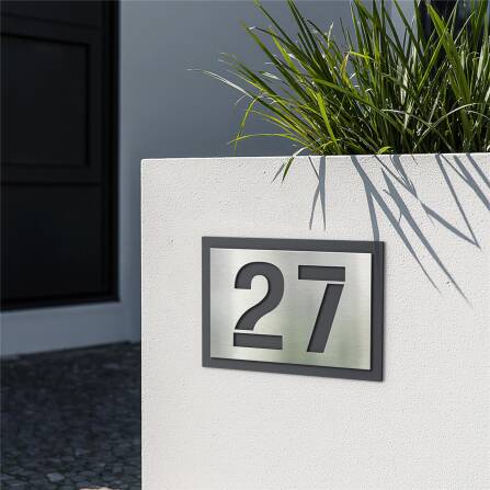 Plaque Numéro de Maison en Acier Inoxydable en DB703 Mica de Fer
