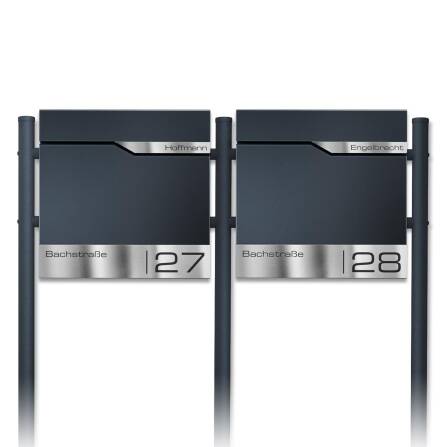 Metzler Standbriefkasten Mehrfamilienhaus Anthrazit RAL...