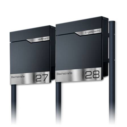 Metzler Standbriefkasten Mehrfamilienhaus Anthrazit RAL...