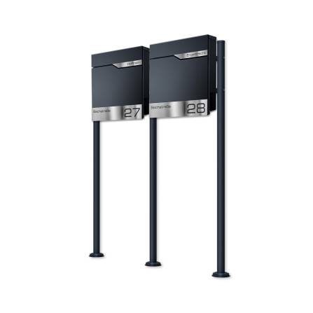 Metzler Boîte aux Lettres Support Immeuble Collectif Anthracite RAL 7016 Gravure Laser | Siebert