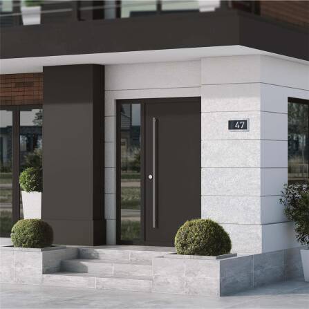 Metzler modernes Hausnummernschild Edelstahl Anthrazit