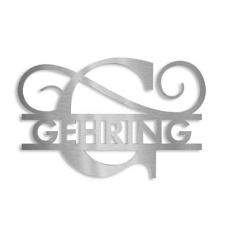 Monogramme personnalisé en acier inoxydable Nom 180x270 mm sans fixation