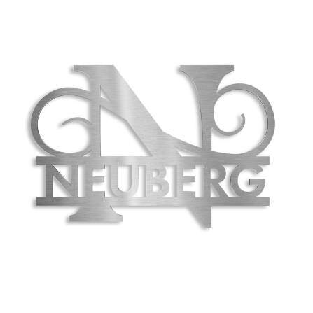 Monogramme personnalisé en acier inoxydable Nom 180x270 mm sans fixation