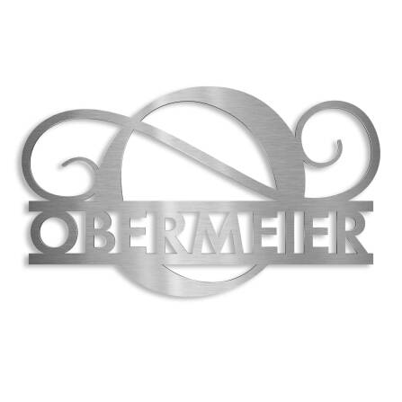 Monogramme personnalisé en acier inoxydable Nom 180x270 mm sans fixation