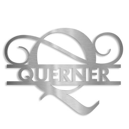 Monogramme personnalisé en acier inoxydable Nom 180x270 mm sans fixation