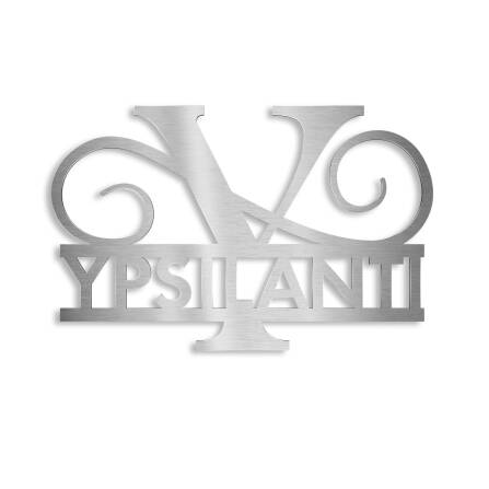 Monogramme personnalisé en acier inoxydable Nom 180x270 mm sans fixation