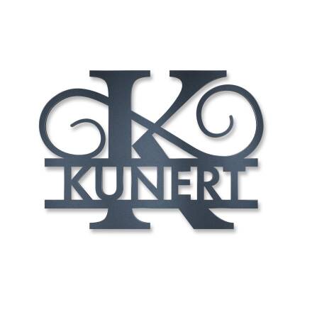Personalisiertes Namensschild mit Monogramm in Anthrazit...