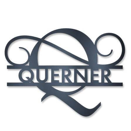 Personalisiertes Namensschild mit Monogramm in Anthrazit RAL 7016