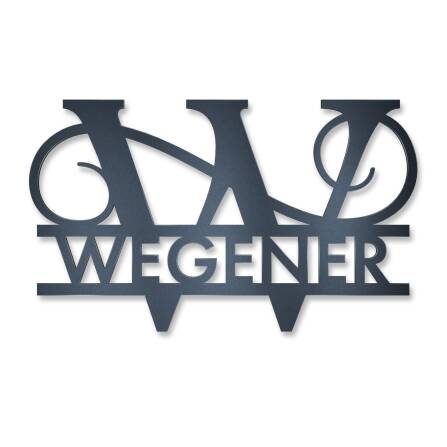 Monogramma Personalizzato Antracite RAL7016 Targa Nome 18 x 27 cm senza fissaggio