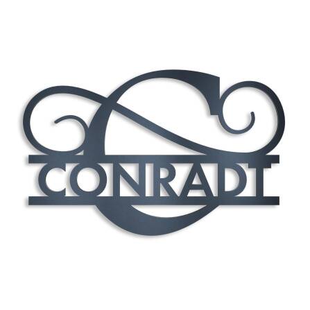 Monogramma Personalizzato Antracite RAL7016 Targa Nome 18 x 27 cm senza fissaggio