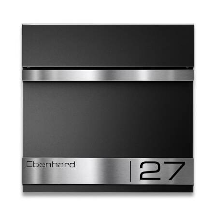 Metzler Briefkasten Schwarz mit Lasergravur | Stencil