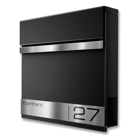 Metzler Briefkasten Schwarz mit Lasergravur | Stencil