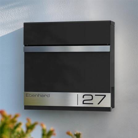 Cassetta postale Metzler nera con incisione laser | Stencil