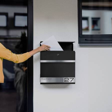 Cassetta postale Metzler nera con incisione laser | Stencil