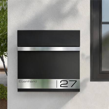 Cassetta postale Metzler nera con incisione laser | Stencil