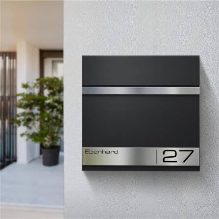 Cassetta postale Metzler nera con incisione laser | Stencil