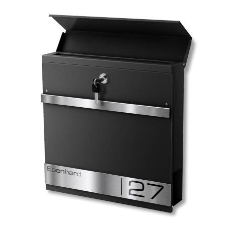 Cassetta postale Metzler nera con incisione laser | Stencil