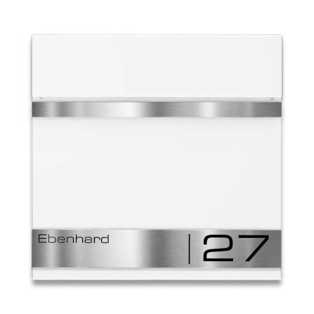 Metzler Briefkasten Weiß mit Lasergravur | Stencil