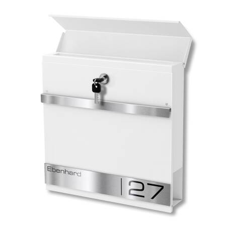 Metzler Briefkasten Weiß mit Lasergravur | Stencil