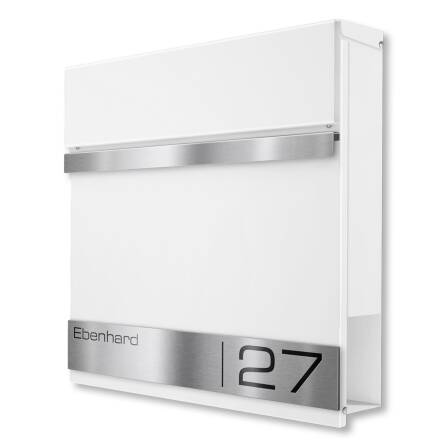 Metzler Briefkasten Weiß mit Lasergravur | Stencil