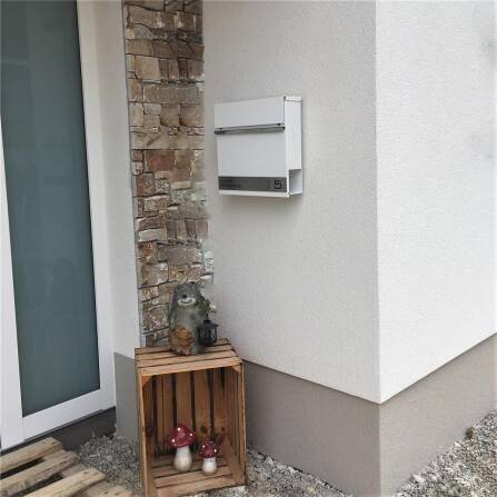 Metzler Briefkasten Weiß mit Lasergravur | Stencil