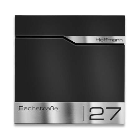 Metzler Briefkasten Schwarz RAL 9005 hochwertiger Stahl |...
