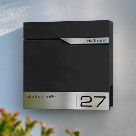 Metzler Briefkasten Schwarz RAL 9005 hochwertiger Stahl | Siebert