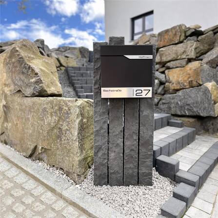 Metzler Briefkasten Schwarz RAL 9005 hochwertiger Stahl | Siebert