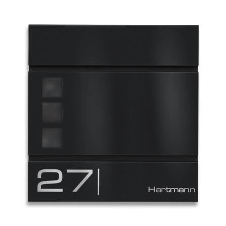 Metzler Briefkasten Schwarz hochwertiger Stahl...