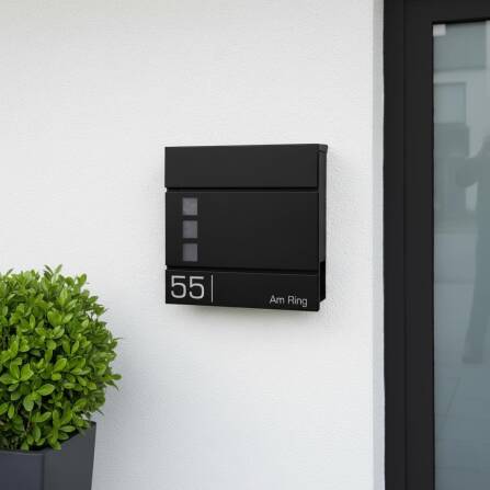 Metzler Briefkasten Schwarz hochwertiger Stahl Sichtfenster | Cube