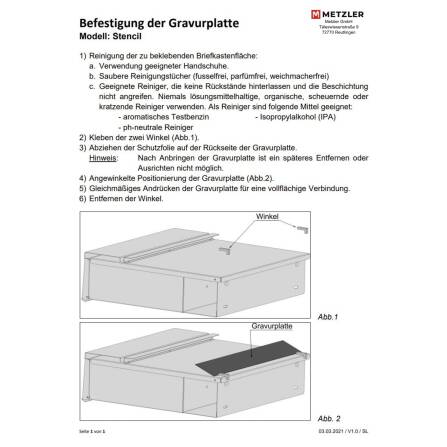 Ersatz Gravurplatte aus Edelstahl passend zu Briefkästen Enno, Siebert und Thobe