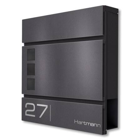 Metzler Boîte aux Lettres Mica de Fer DB703 Acier de Qualité Hublots | Cube