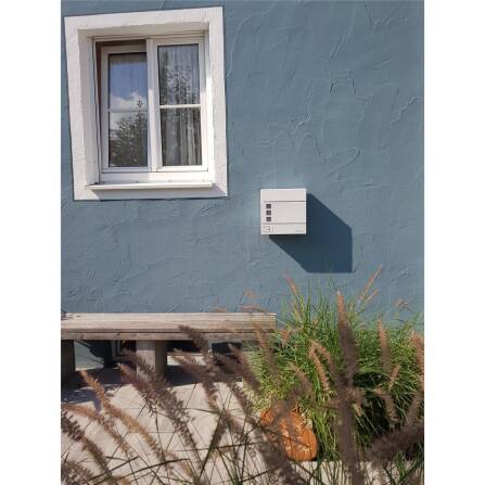 Metzler Briefkasten Weiß hochwertiger Stahl Sichtfenster | Cube