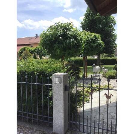 Metzler Campanello da esterno con targhetta intercambiabile | Acciaio inox spazzolato | Parisa