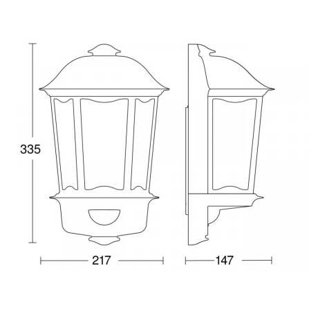Außenleuchte | L 190 S | Schwarz | Sensor