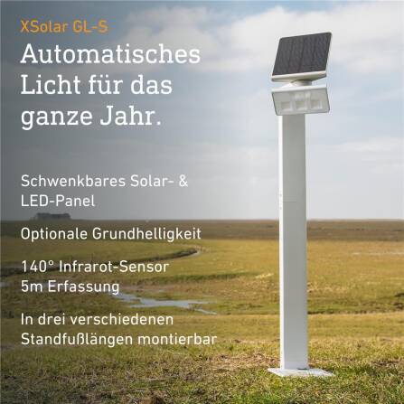 Solarleuchte | XSolar GL-S | Silber | Sensor