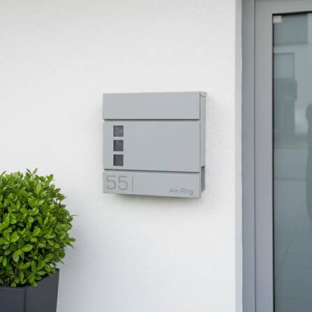Metzler Briefkasten Graualuminium hochwertiger Stahl Sichtfenster | Cube