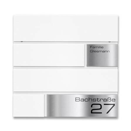 Metzler Briefkasten Design Weiß Edelstahl | G