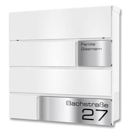 Metzler Briefkasten Design Weiß Edelstahl | G