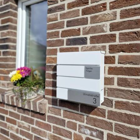 Metzler Briefkasten Design Weiß Edelstahl | G
